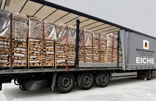 LKW-Ladung Brennholz – Eiche 30/33 cm – kammergetrocknet (44 RM)